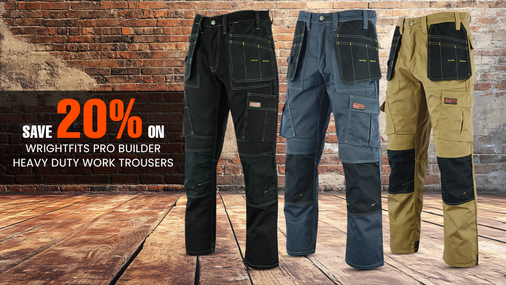 Flash Discounts Alert! Save 20% on WrightFits Pro Builder Heavy Duty Work Trousers