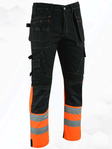 WrightFits Flash Pro Work Trousers-Orange hi vis trousers