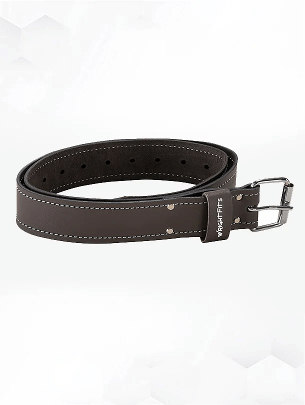 WrightFits Leather Plain Brown Belt | Supporting Belt |Tool belt