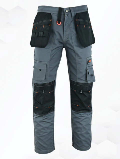 cargo trousers work trousers-Grey Color-multi pocket work trousers