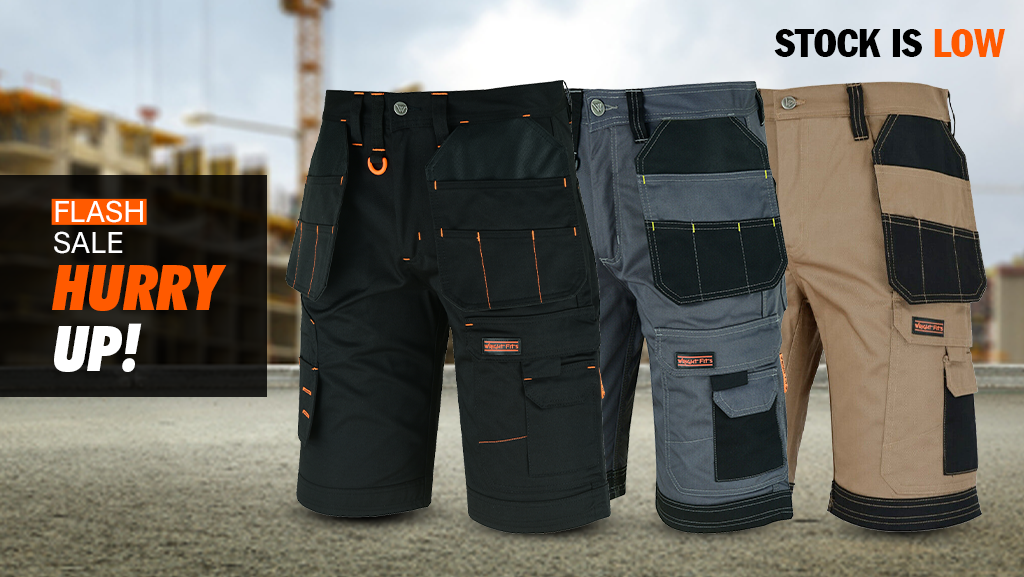 Flash Sale - Men Cargo Pro Work Shorts 20% OFF for a Limited Time