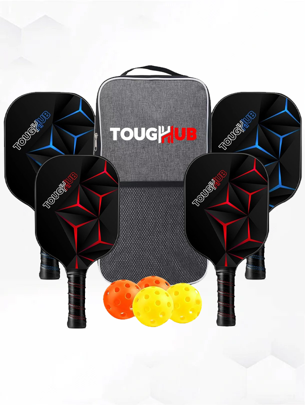 Pickleball Paddle Deal – 4 Paddles, 4 Balls & 2 Carry Bags