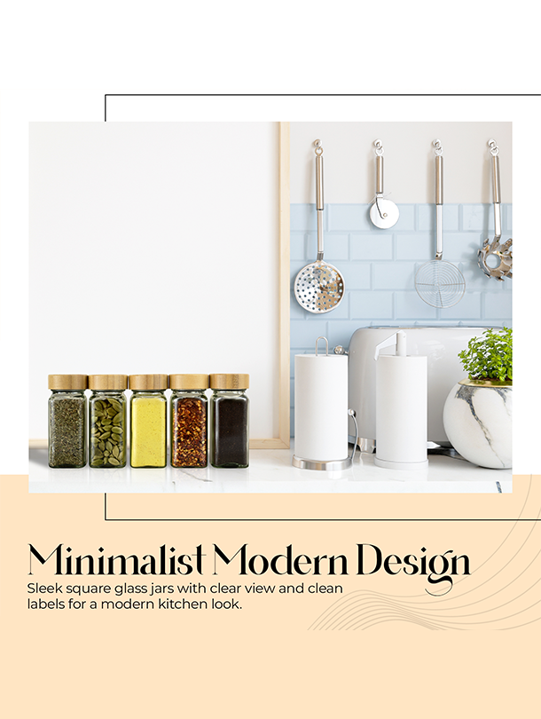 ToughHub 12 Pcs Glass Spice Jars with Bamboo Lids – For Herbs & Kitchen Organizer