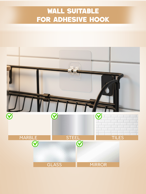 ToughHub 4 Tier Spice Rack Organiser – 2-in-1 Free Standing & Wall Mounted Iron Seasoning Rack