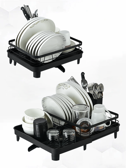 ToughHub Extendable Dish Drainer Rack – Multifunctional Anti-Rust Metal Sink Drainer Rack for  Kitchen Counter