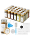 ToughHub 24 Pcs Glass Spice Jars with Bamboo Lids – For Herbs & Kitchen Organizer