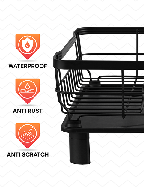 ToughHub Dish Rack Non-Extendable – Anti-Rust Metal & Space-Saving Kitchen Organizer