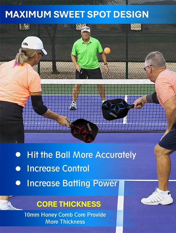 Pickleball Paddle Deal – 4 Paddles, 4 Balls & 2 Carry Bags