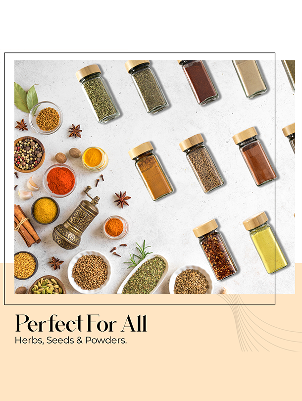 ToughHub 12 Pcs Glass Spice Jars with Bamboo Lids – For Herbs & Kitchen Organizer