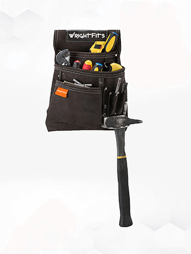 WrightFits Leather Nail And Hammer Tool Pouch Work Tool Belt