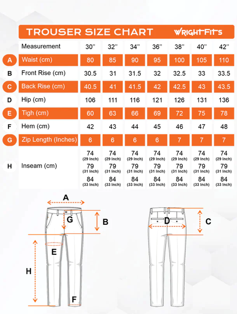 Cargo holster trousers-Size chart