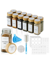 ToughHub 12 Pcs Glass Spice Jars with Bamboo Lids – For Herbs & Kitchen Organizer