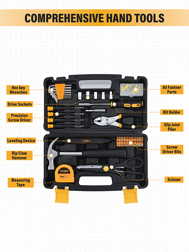 ToughHub 134 Pcs All-Purpose Hand Tool Kit