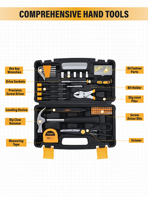 ToughHub 134 Pcs All-Purpose Hand Tool Kit