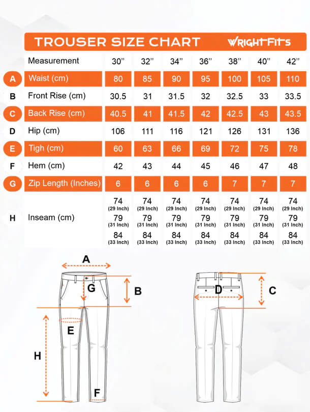 Work Trousers- work trousers-size chart image