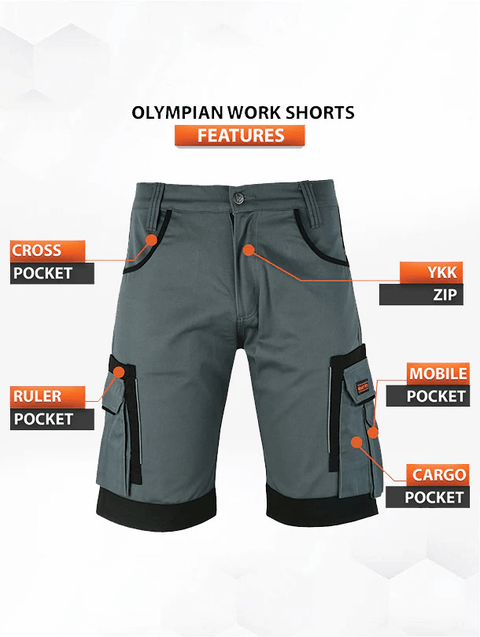 WrightFits Olympian shorts-grey work shorts