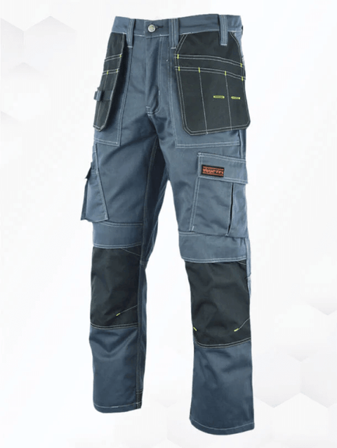 Pro builder work trousers - Men work trousers - multipocket trousers - Grey color
