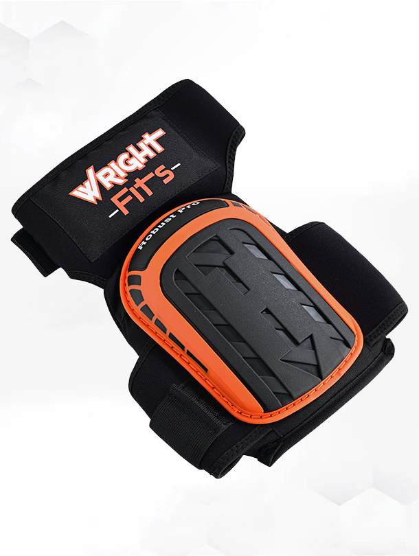 WrightFits knee pads-knee pads with strap-roofers knee pads-large knee pads-men wearing knee pads
