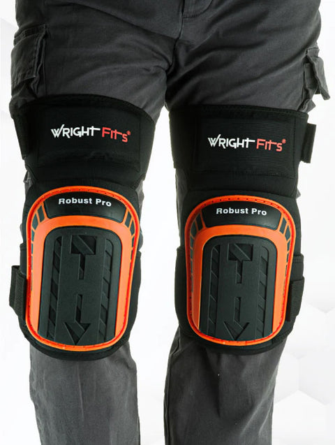 WrightFits knee pads-knee pads with strap-roofers knee pads-large knee pads-men wearing knee pads
