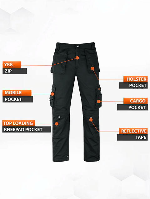 WrightFits pro 11 work trousers-black-featured image