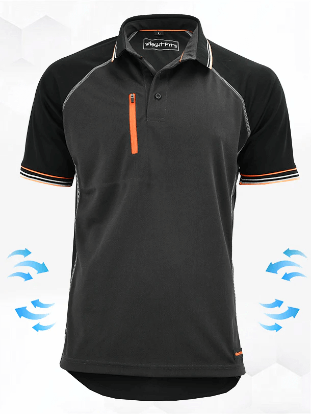 WrightFits Core Active 2 Tone Men Work Polo T Shirt CA