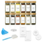 ToughHub 12 Pcs Glass Spice Jars with Bamboo Lids – For Herbs & Kitchen Organizer