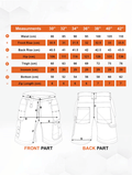 size chart-work shorts