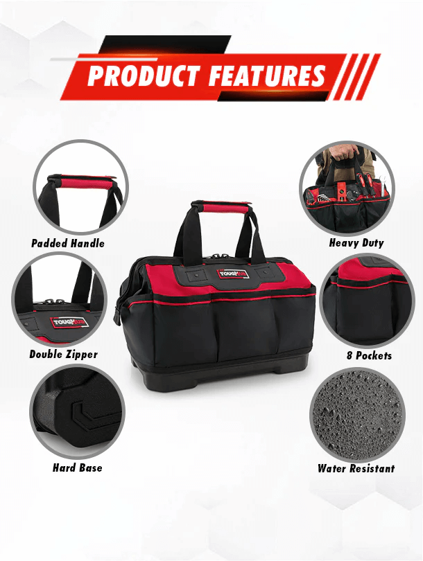tool bag-tool organizer-tool storage-hard base tool bag-14 inch tool bag-feature image