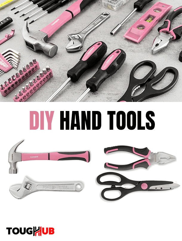 ToughHub 100-Piece DIY Household Tool Kit – Includes Hammer, Pliers, Sockets & Case