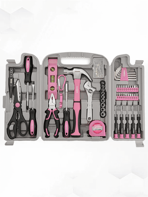 tools-hand toolkit-wrench-allen key-hex key-screwdriver set-socket set-Pink tool kit