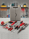 tools-hand toolkit-wrench-allen key-hex key-screw driver set-socket set-red and grey toolkit
