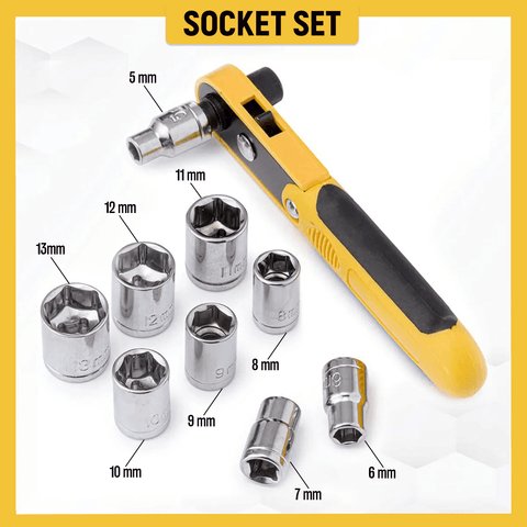 tools hand toolkit-wrench-allen key-hex key-screwdriver set-socket set-100 pcs toolkit-ToughHub