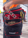 toughHub tool belts-tool pouch-nylon tool belt-tool belt pouch-nail and hammer pouch-hammer holder-drill holster-zip pockets