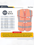 Size - JKSafety High Visibility Zipper Front Safety Vest with Reflective Strips