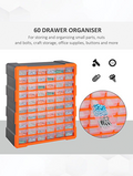 DURHAND 60 Drawers Parts Organiser Wall Mount Storage Cabinet